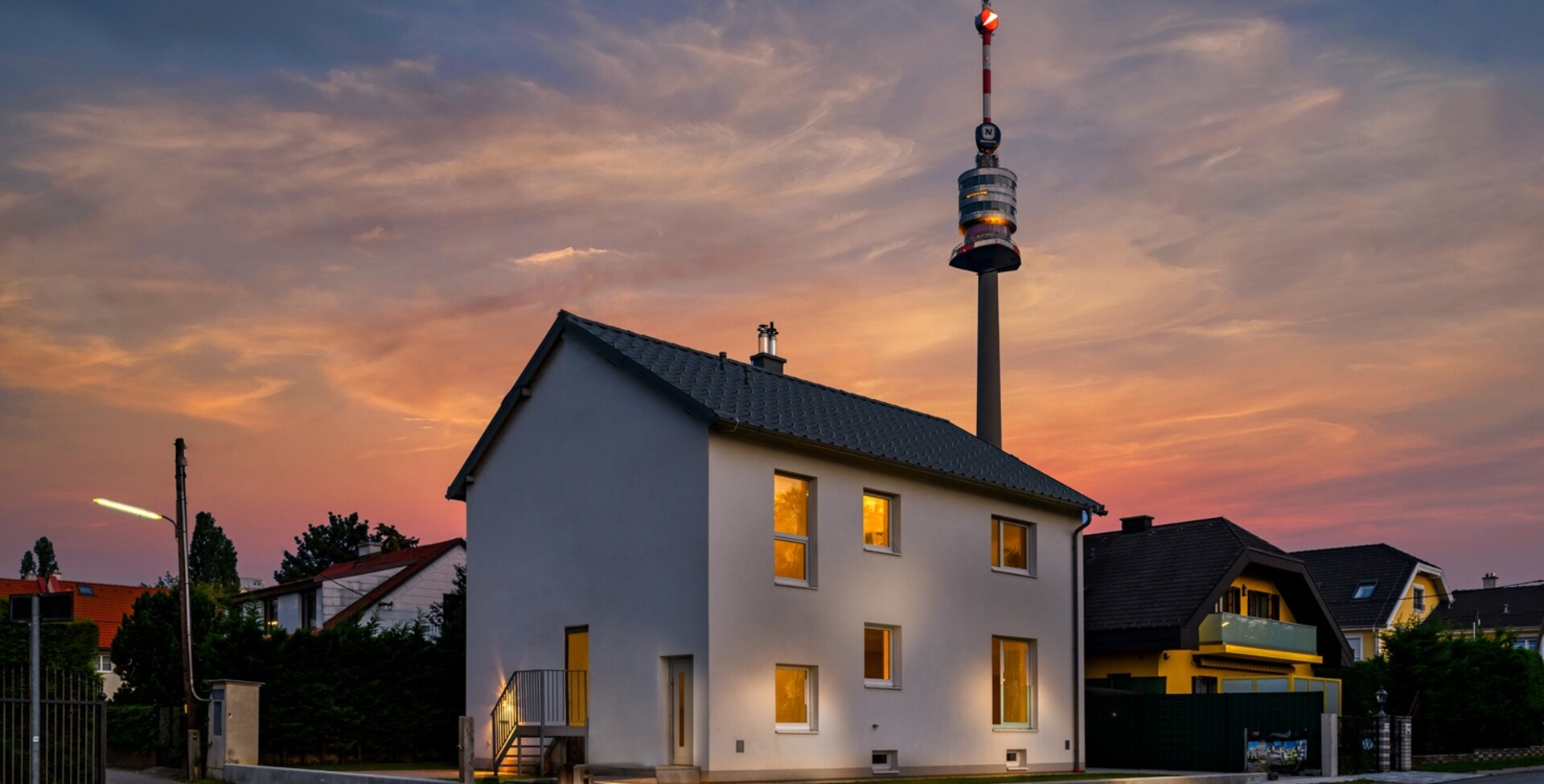 Haus in der Abenddämmerung